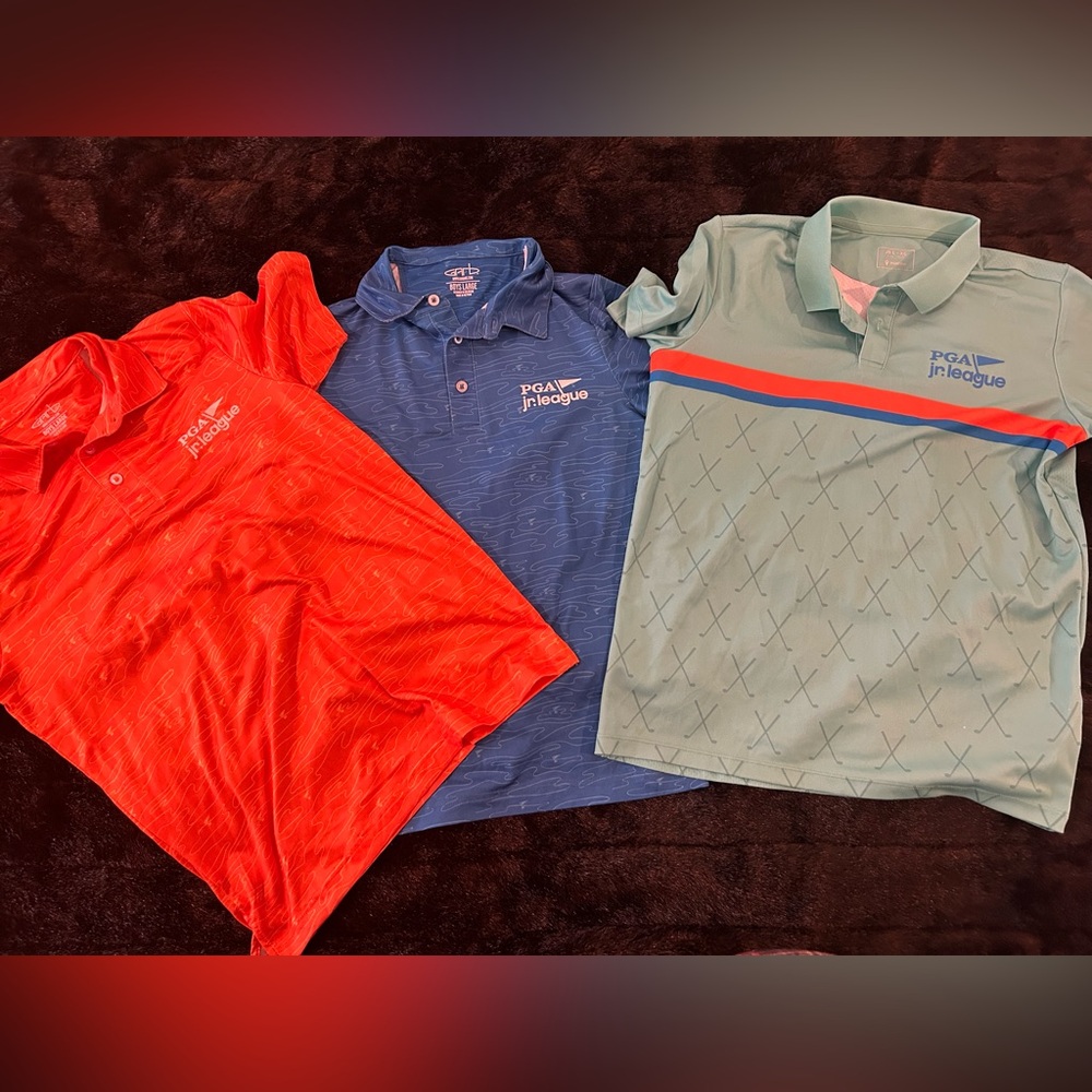 PGA Jr. League Youth Golf Shirt Lot of 3 | JR L–XS | Personalized